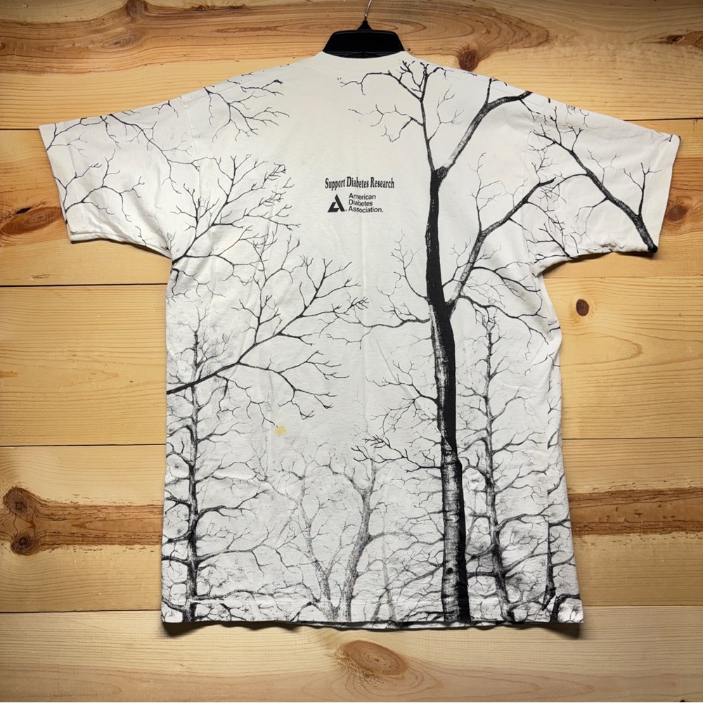 Vintage Wolf All Over Print Shirt Mens XL White Black ADA Single Stitch - Picture 11 of 14
